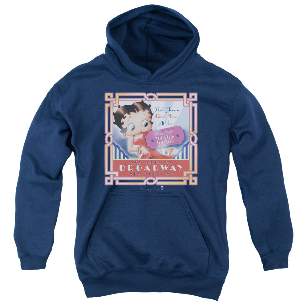BETTY BOOP/ON BROADWAY - YOUTH PULLOVER HOODIE - NAVY