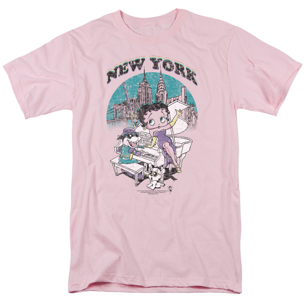 BETTY BOOP/SINGING IN NY - S/S ADULT 18/1 - PINK