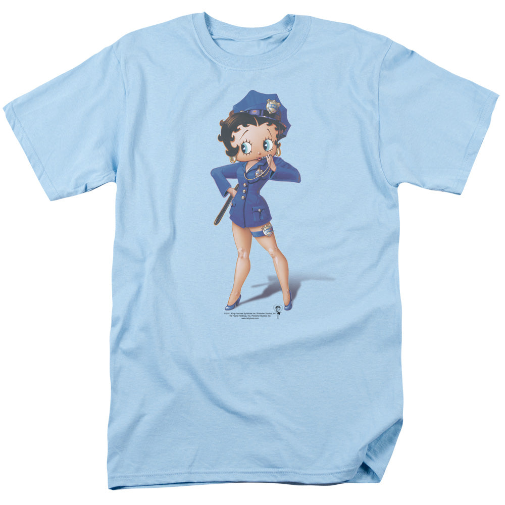 BETTY BOOP/OFFICER BOOP - S/S ADULT 18/1 - LIGHT BLUE