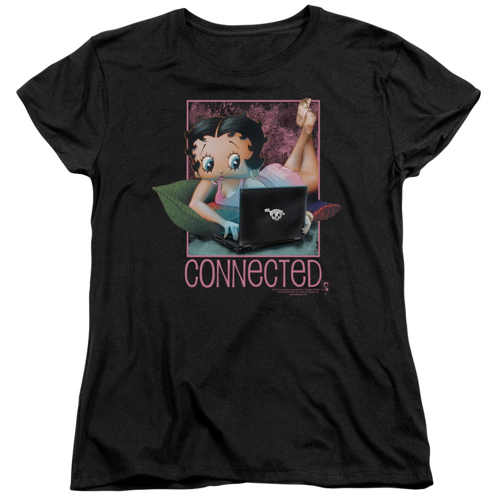 BETTY BOOP/CONNECTED - S/S WOMENS TEE - BLACK
