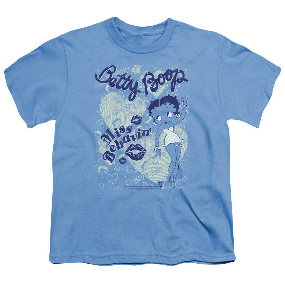 BETTY BOOP/MISS BEHAVIN - S/S YOUTH 18/1 - CAROLINA BLUE
