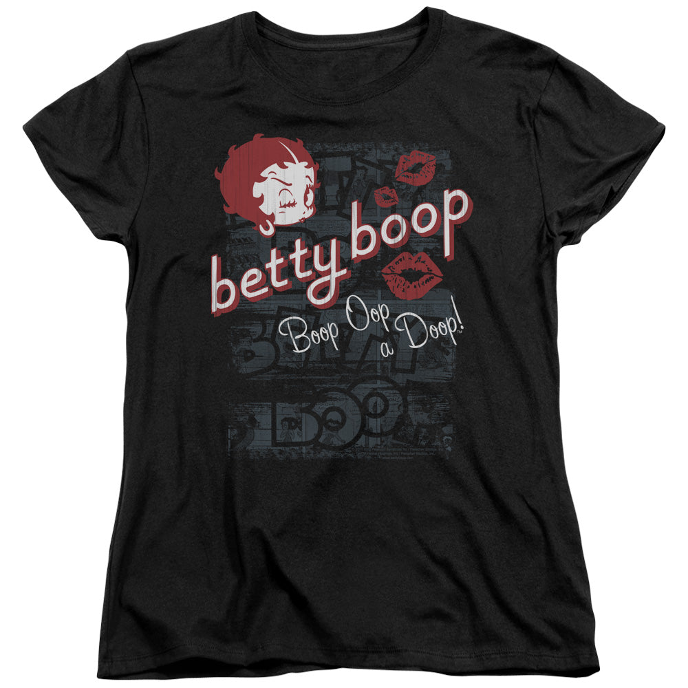 BETTY BOOP/BOOP OOP - S/S WOMENS TEE - BLACK