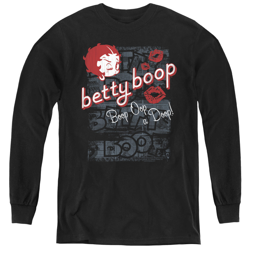 BETTY BOOP/BOOP OOP - YOUTH LONG SLEEVE TEE - BLACK