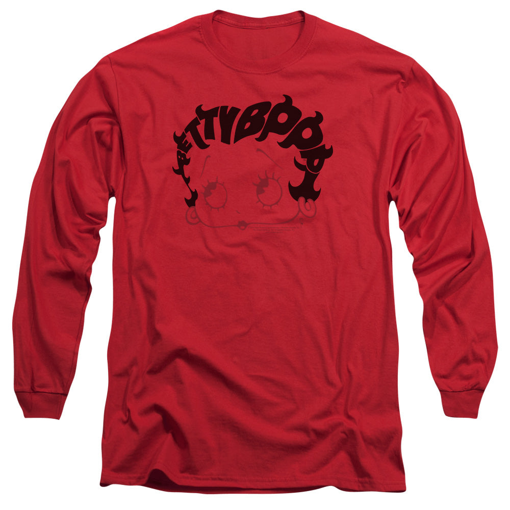 BETTY BOOP/WORD HAIR - L/S ADULT 18/1 - RED
