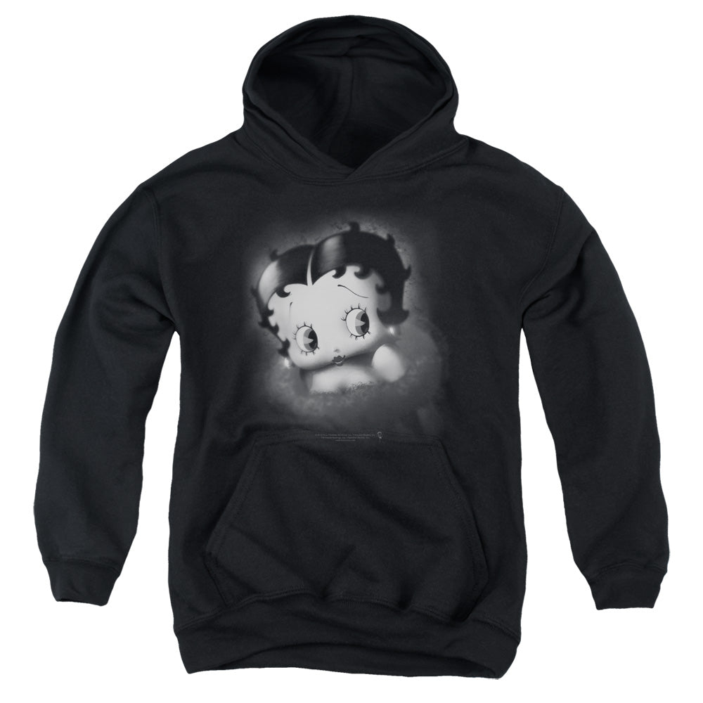 BETTY BOOP/VINTAGE STAR - YOUTH PULLOVER HOODIE - BLACK