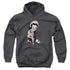 BETTY BOOP/OUT OF CONTROL - YOUTH PULLOVER HOODIE - CHARCOAL
