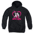 BETTY BOOP/SCROLLING HEARTS - YOUTH PULLOVER HOODIE - BLACK