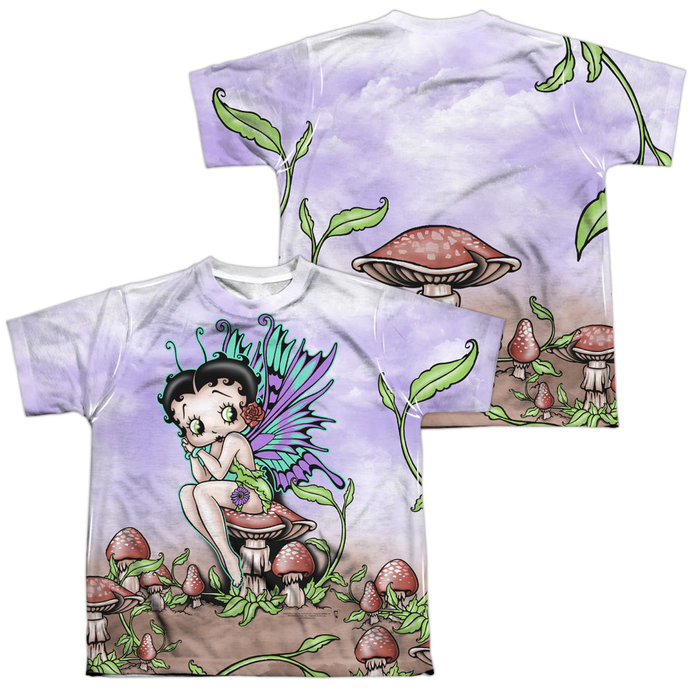 BETTY BOOP/FAIRY (FRONT/BACK PRINT) - S/S YOUTH POLY CREW - MULTI