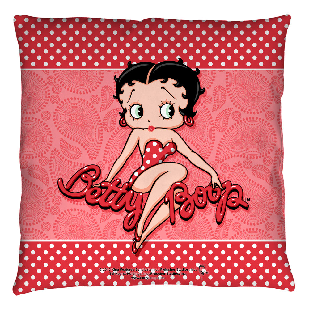BETTY BOOP/PAISLEY & POLKA DOTS - THROW PILLOW