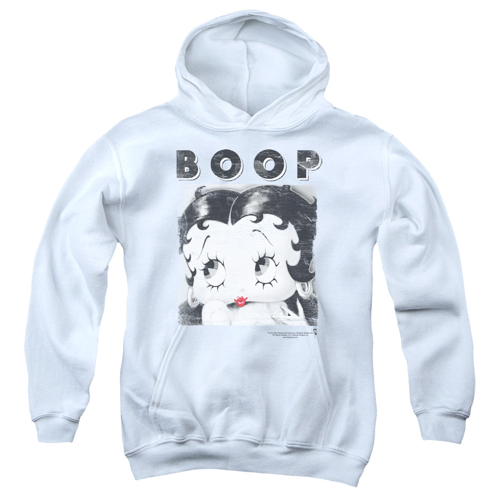 BETTY BOOP/NOT FADE AWAY - YOUTH PULLOVER HOODIE - WHITE