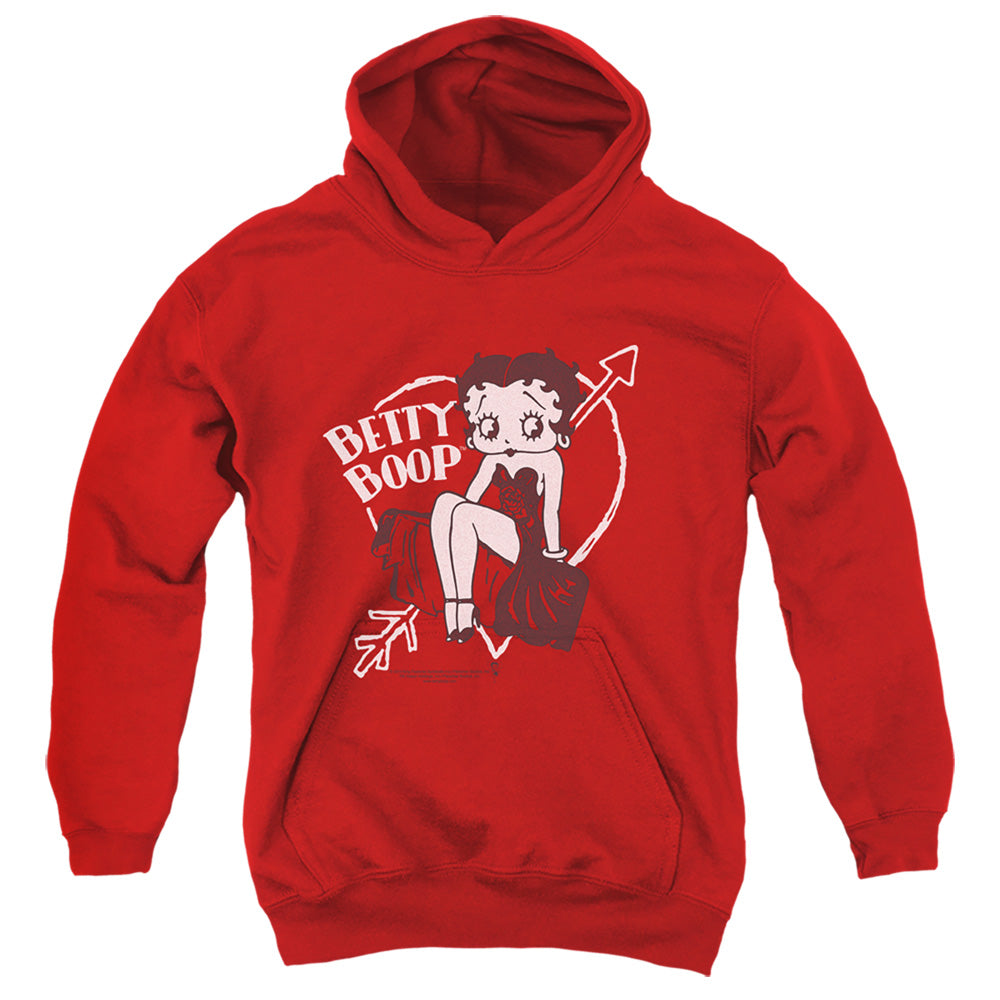 BETTY BOOP/LOVER GIRL - YOUTH PULLOVER HOODIE - RED