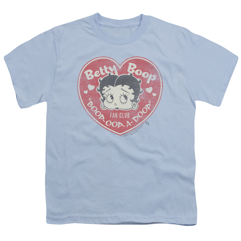 BETTY BOOP/FAN CLUB HEART - S/S YOUTH 18/1 - LIGHT BLUE