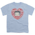 BETTY BOOP/FAN CLUB HEART - S/S YOUTH 18/1 - LIGHT BLUE