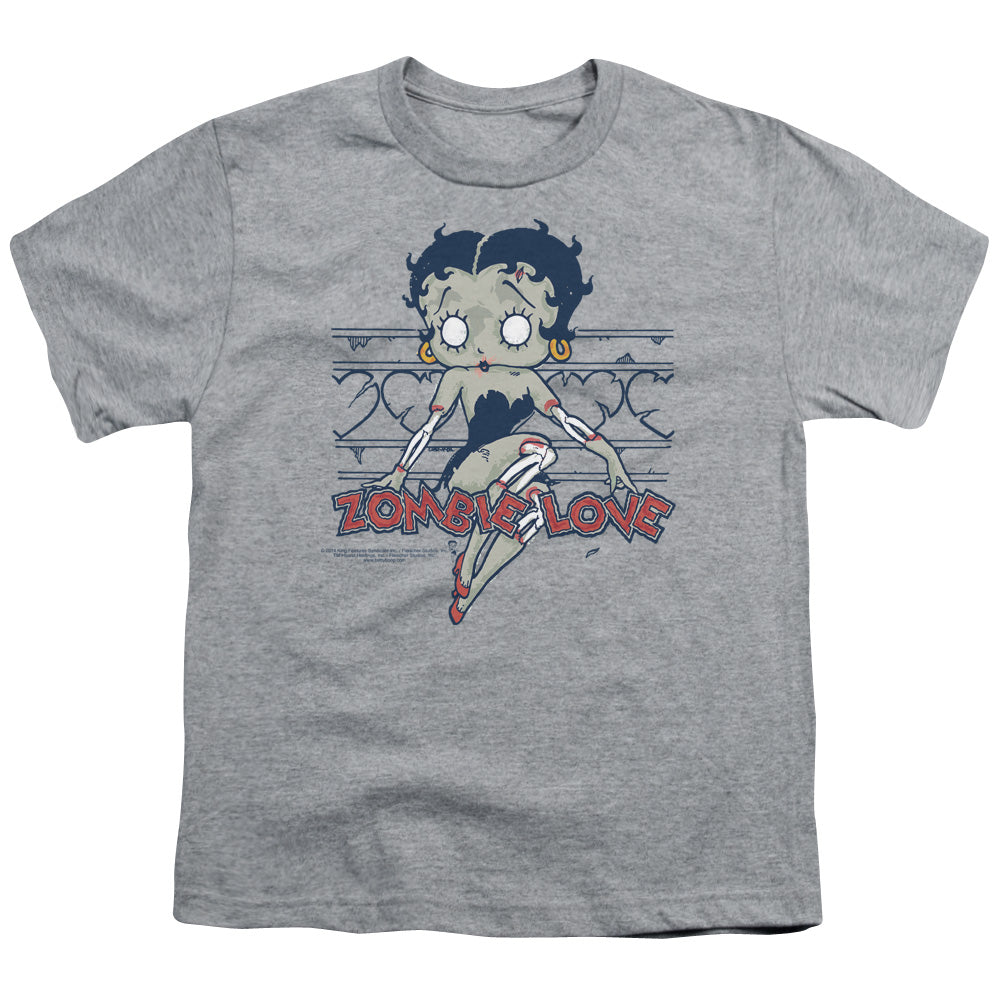BETTY BOOP/ZOMBIE PINUP - S/S YOUTH 18/1 - ATHLETIC HEATHER