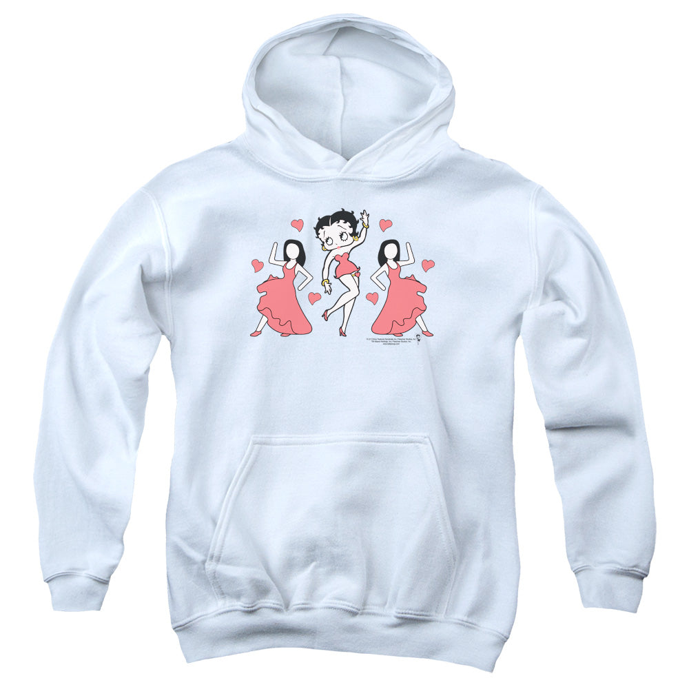 BETTY BOOP/BB DANCE - YOUTH PULLOVER HOODIE - WHITE