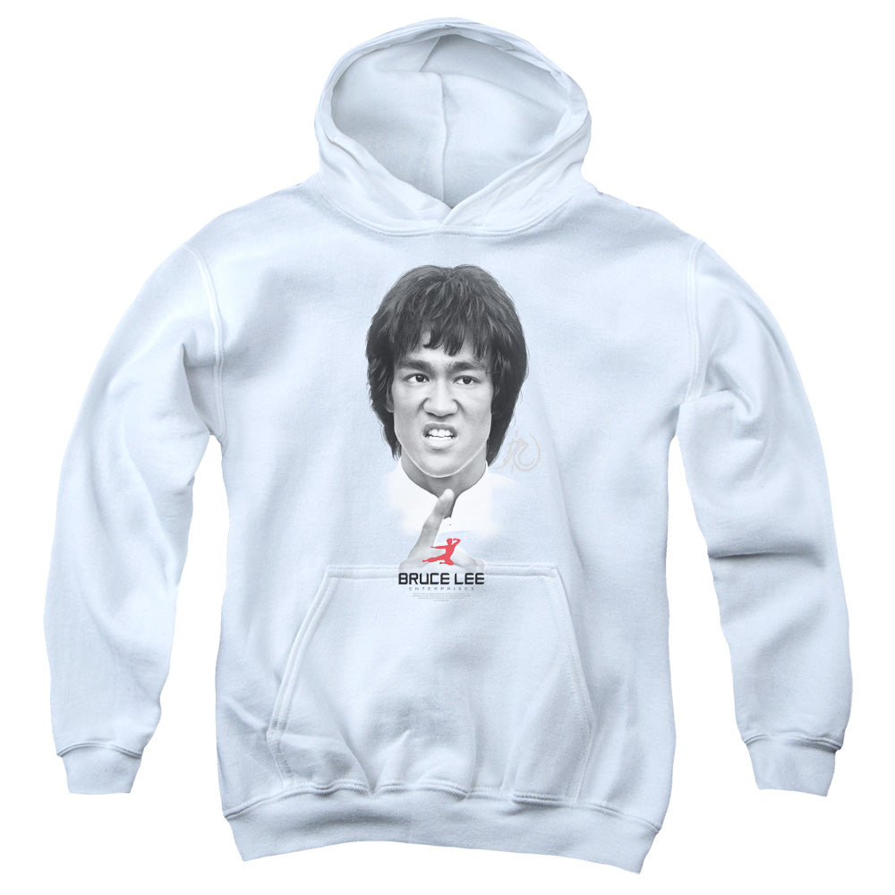 BRUCE LEE/SELF HELP - YOUTH PULLOVER HOODIE - WHITE