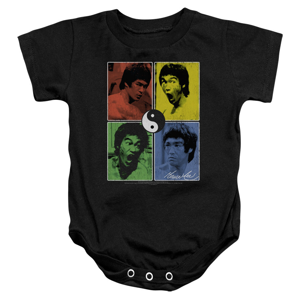 BRUCE LEE/ENTER COLOR BLOCK - INFANT SNAPSUIT - BLACK