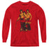 BRUCE LEE/NUNCHUCKS - YOUTH LONG SLEEVE TEE - RED