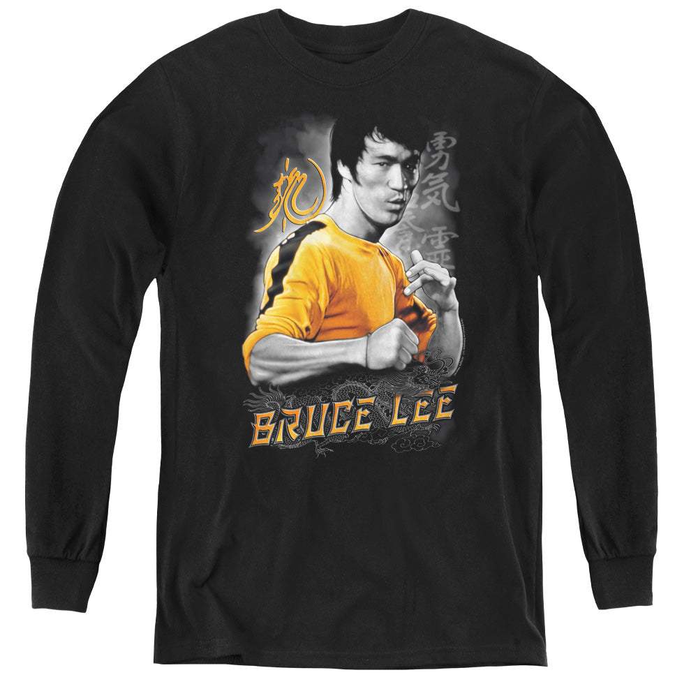 BRUCE LEE/YELLOW DRAGON - YOUTH LONG SLEEVE TEE - BLACK