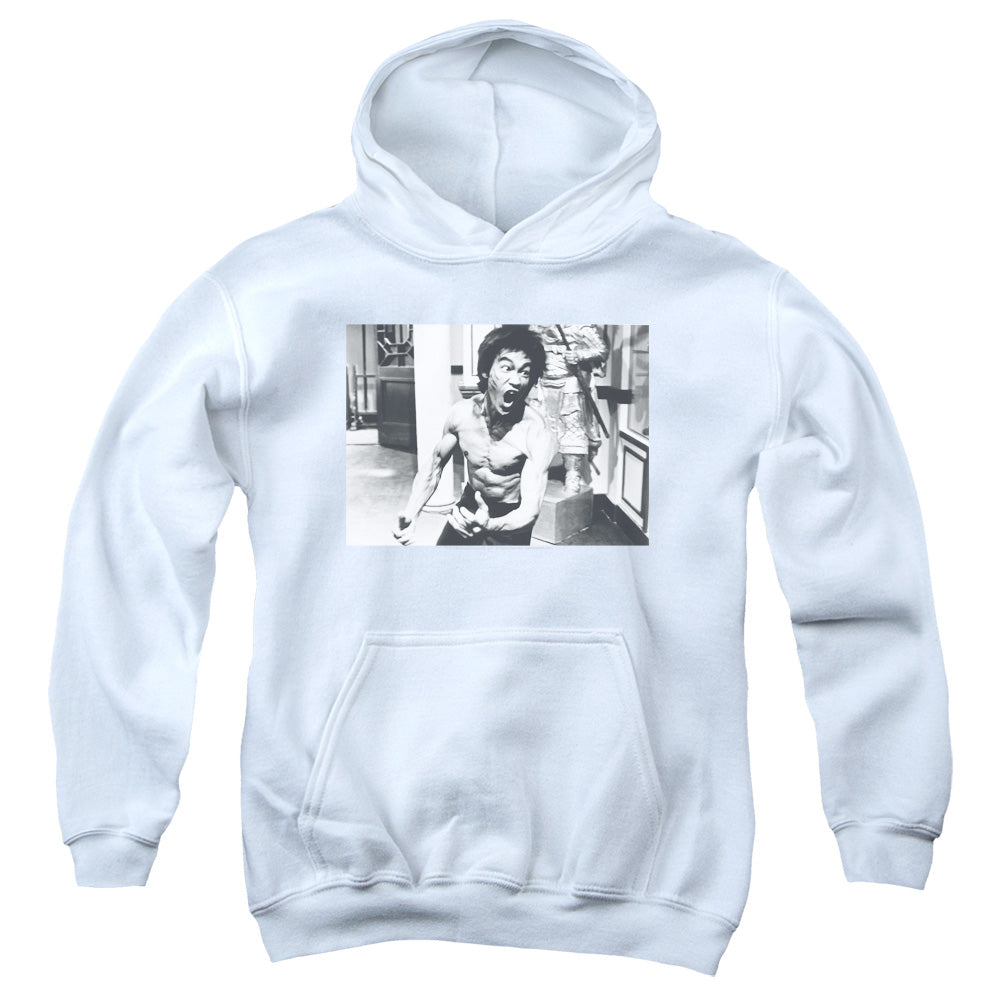 BRUCE LEE/FULL OF FURY - YOUTH PULLOVER HOODIE - WHITE