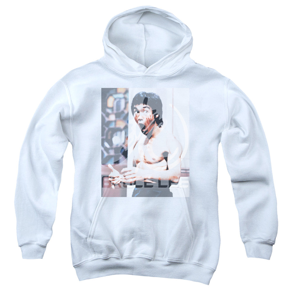 BRUCE LEE/REVVING UP - YOUTH PULLOVER HOODIE - WHITE