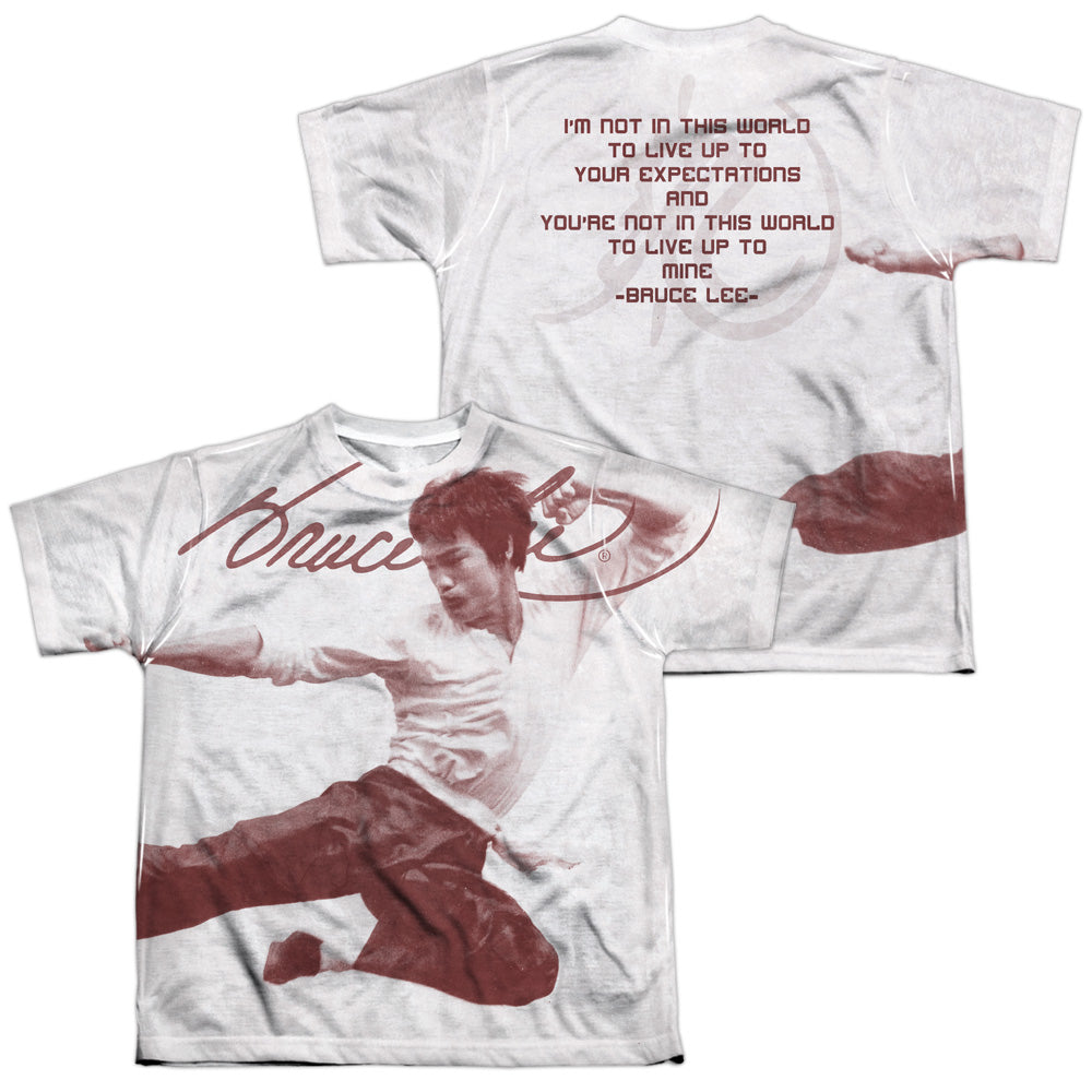 BRUCE LEE/EXPECTATIONS (FRONT/BACK PRINT) - S/S YOUTH POLY CREW - MULTI
