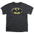 BATMAN/BAT MECH LOGO - S/S YOUTH 18/1 - CHARCOAL