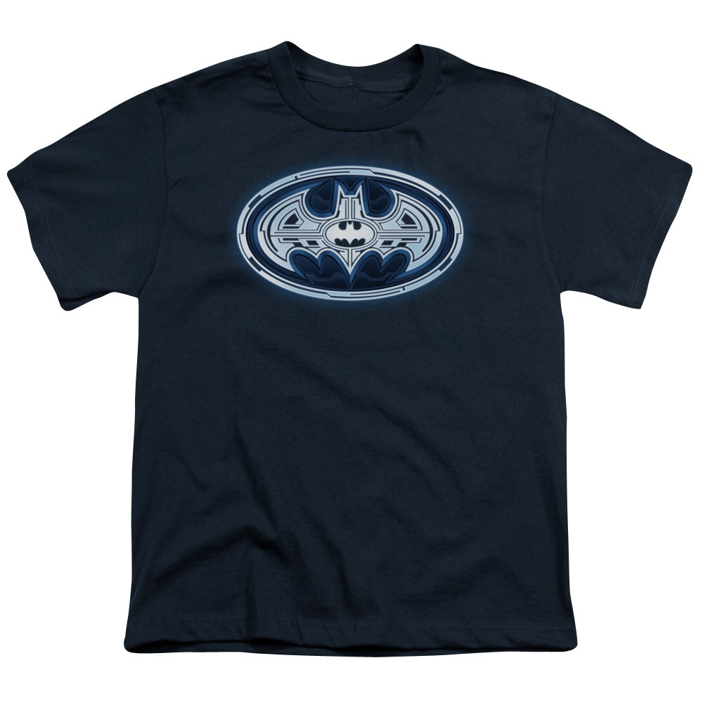 BATMAN/CYBER BAT SHIELD - S/S YOUTH 18/1 - NAVY