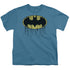 BATMAN/DRIPPING BRICK WALL SHIELD - S/S YOUTH 18/1 - SLATE