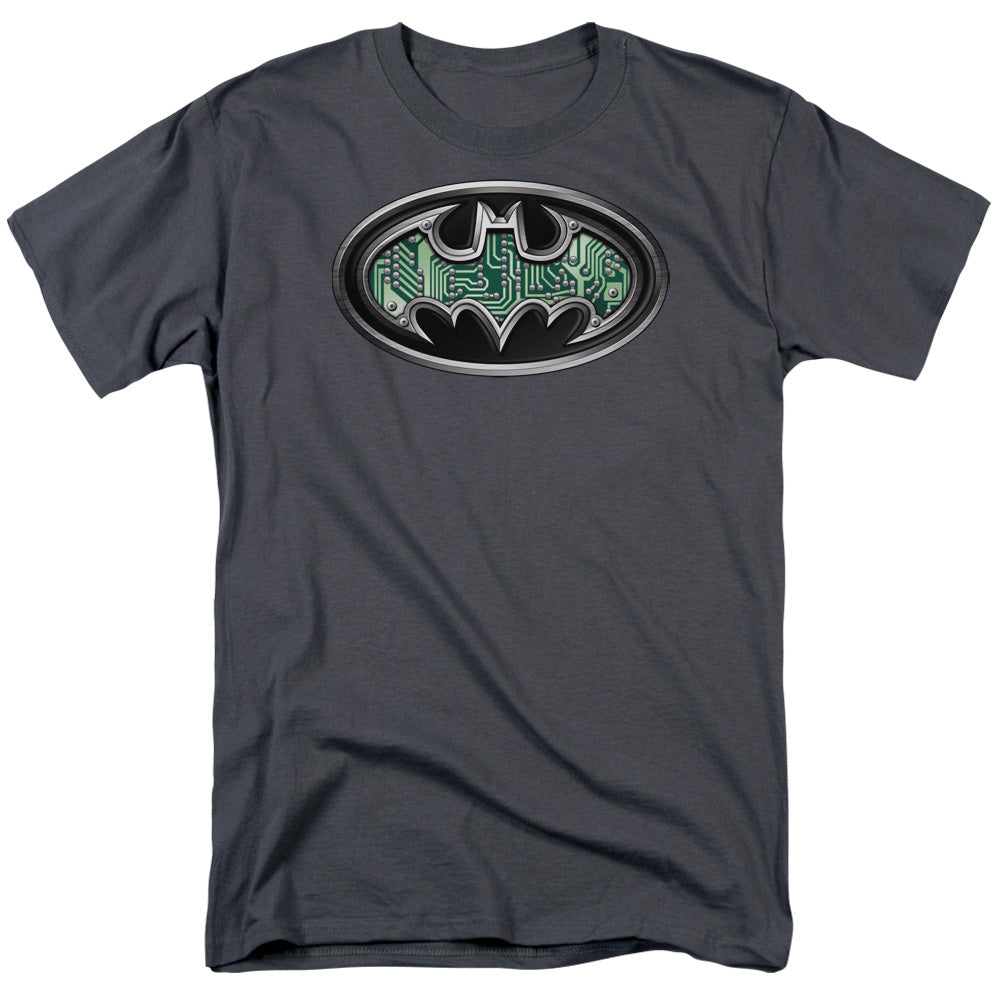 BATMAN/CIRCUITRY SHIELD - S/S ADULT 18/1 - CHARCOAL