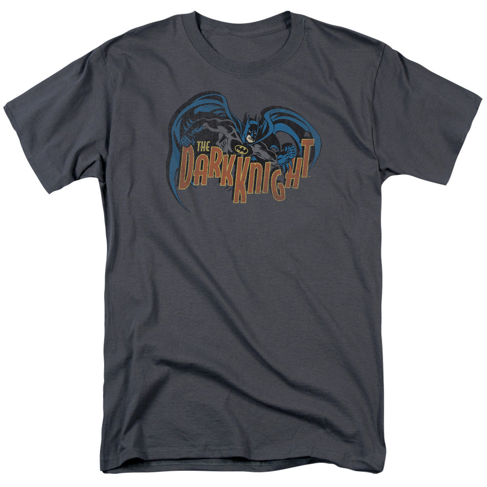 BATMAN/RETRO DARK KNIGHT - S/S ADULT 18/1 - CHARCOAL