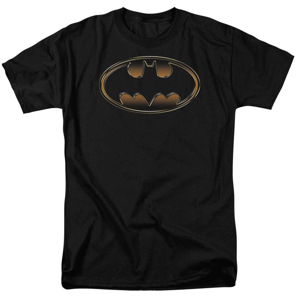 BATMAN/BLACK & GOLD EMBOSSED - S/S ADULT 18/1 - BLACK