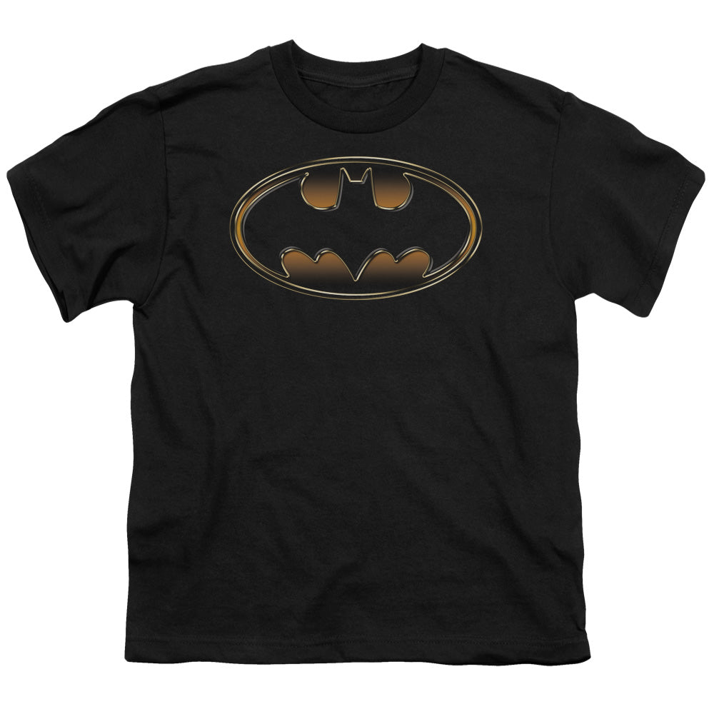 BATMAN/BLACK & GOLD EMBOSSED - S/S YOUTH 18/1 - BLACK