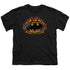 BATMAN/BAT FLAMES SHIELD - S/S YOUTH 18/1 - BLACK