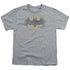 BATMAN/FADED LOGO - S/S YOUTH 18/1 - ATHLETIC HEATHER