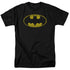 BATMAN/WASHED BAT LOGO - S/S ADULT 18/1 - BLACK