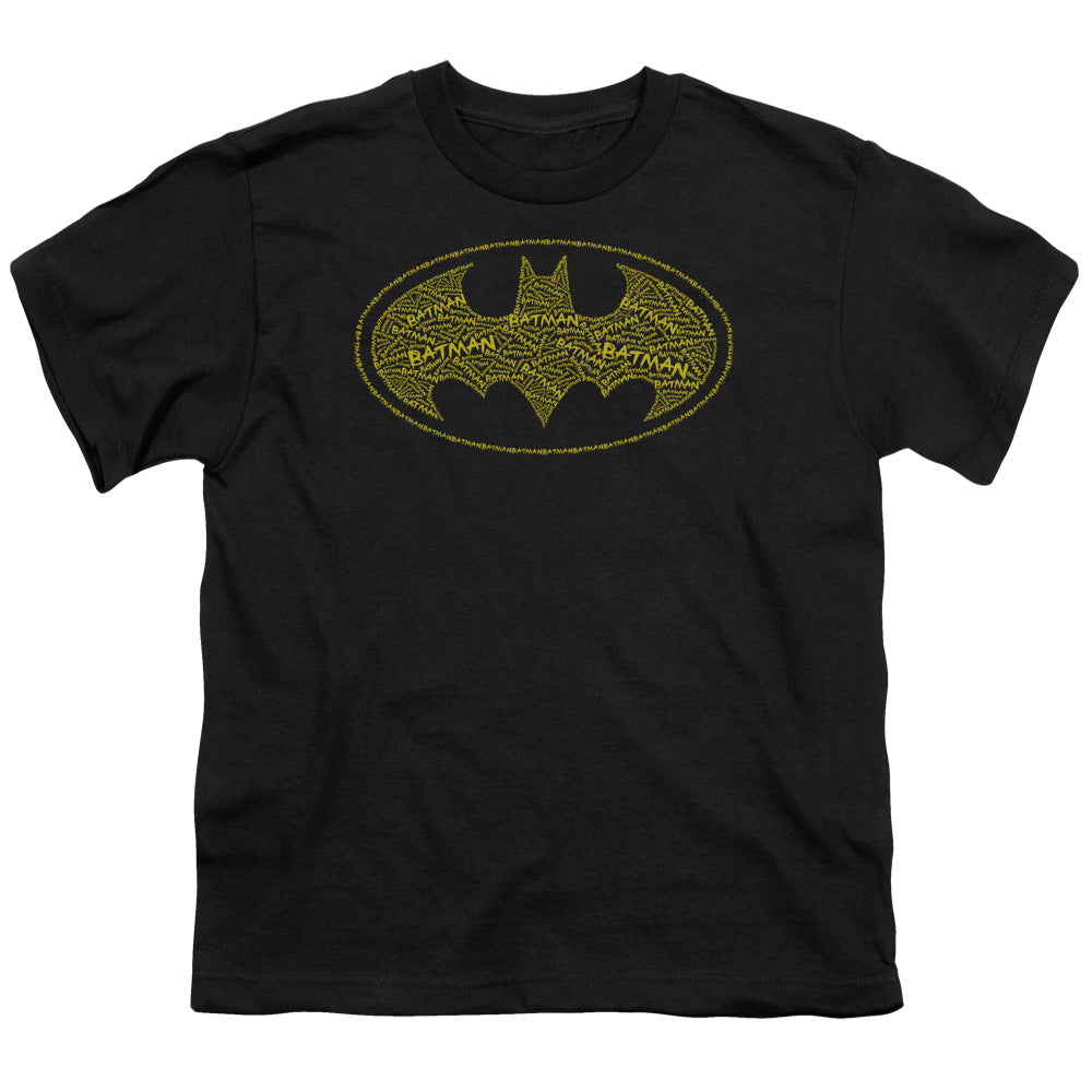 BATMAN/TYPE LOGO - S/S YOUTH 18/1 - BLACK