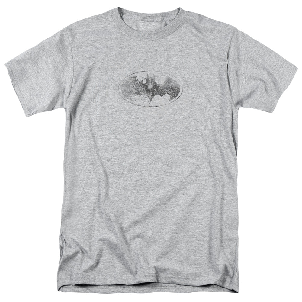 BATMAN/BURNED & SPLATTERED - S/S ADULT 18/1 - ATHLETIC HEATHER