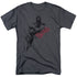 BATMAN/SKETCH BAT RED LOGO - S/S ADULT 18/1 - CHARCOAL