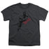BATMAN/SKETCH BAT RED LOGO - S/S YOUTH 18/1 - CHARCOAL