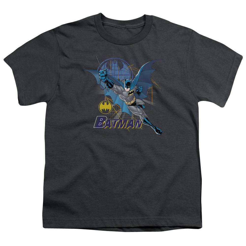 BATMAN/CAPE OUTSTRETCHED - S/S YOUTH 18/1 - CHARCOAL