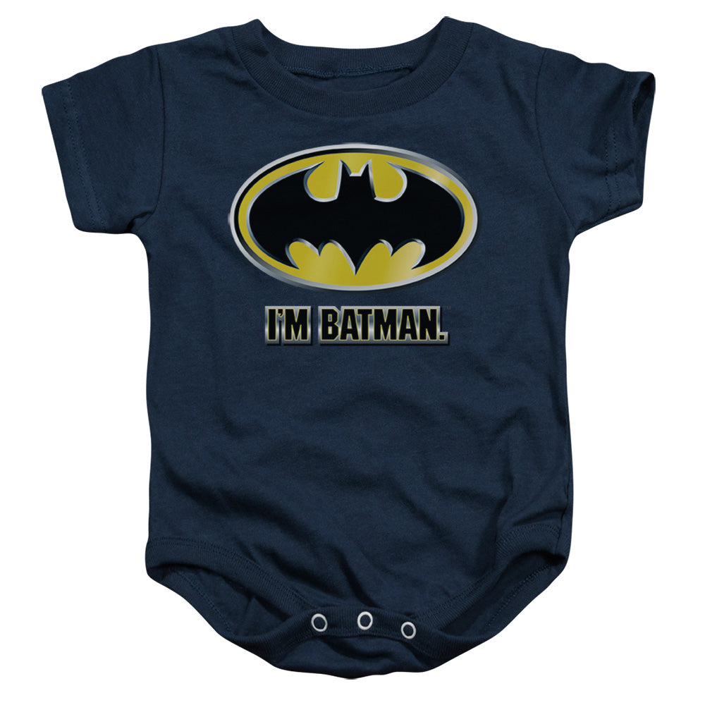 BATMAN/IM BATMAN - INFANT SNAPSUIT - NAVY