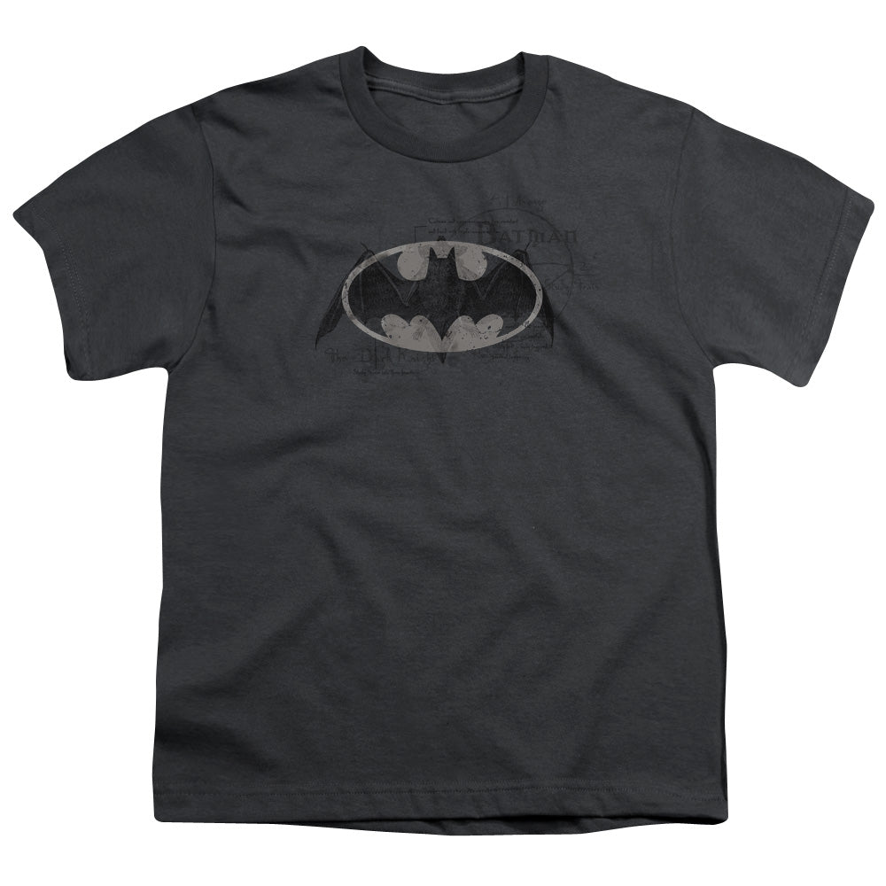 BATMAN/ARCANE BAT LOGO - S/S YOUTH 18/1 - CHARCOAL