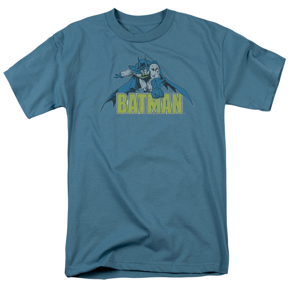 BATMAN/RETRO DISTRESSED - S/S ADULT 18/1 - SLATE