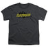 BATMAN/CLASSIC COMIC LOGO - S/S YOUTH 18/1 - CHARCOAL