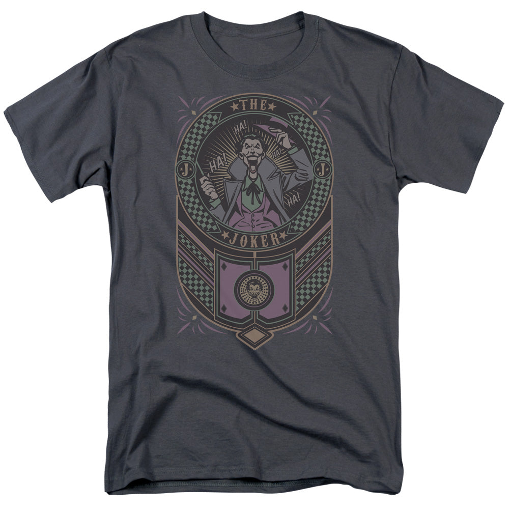 BATMAN/JOKER CHECKERED SIGN - S/S ADULT 18/1 - CHARCOAL