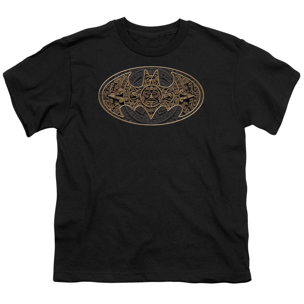 BATMAN/AZTEC BAT LOGO - S/S YOUTH 18/1 - BLACK