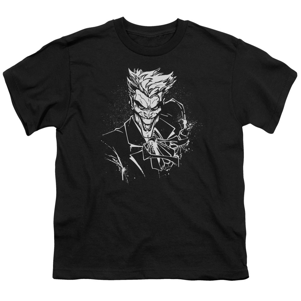 BATMAN/JOKERS SPLATTER SMILE - S/S YOUTH 18/1 - BLACK