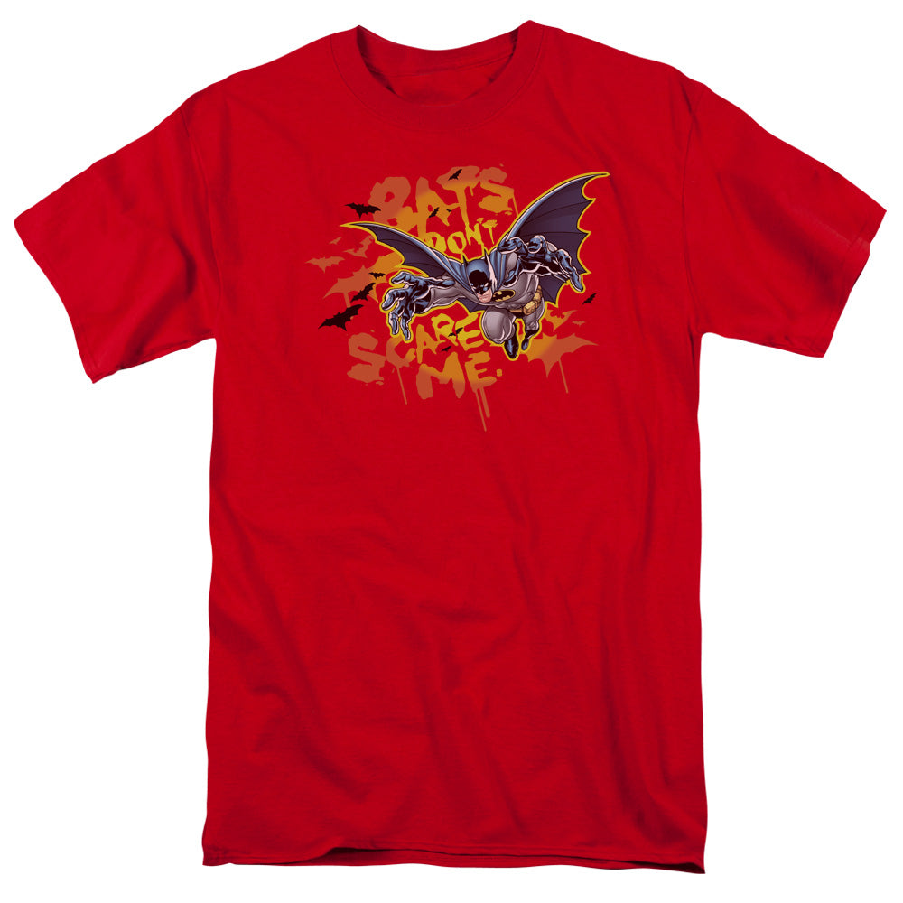 BATMAN/BATS DONT SCARE ME - S/S ADULT 18/1 - RED