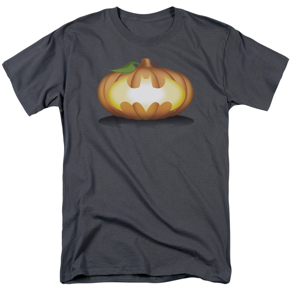 BATMAN/BAT PUMPKIN LOGO - S/S ADULT 18/1 - CHARCOAL